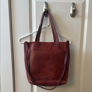 Classic Burgundy Leather Tote Bag